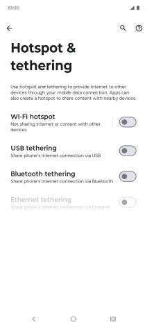 Press Wi-Fi hotspot. Press Wi-Fi hotspot.