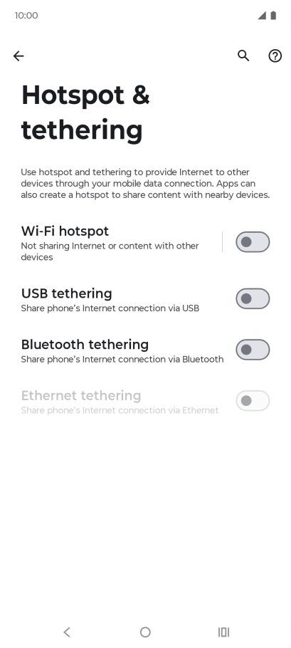 Press Wi-Fi hotspot. Press Wi-Fi hotspot.