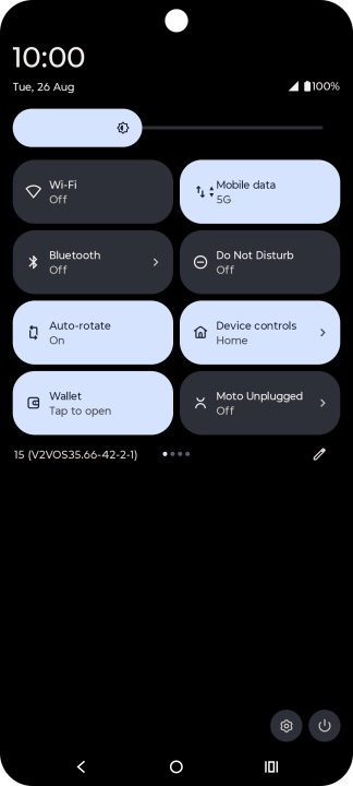 Press the settings icon. Press the settings icon.