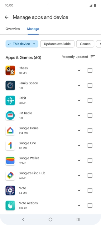 Press the required app. Press the required app.