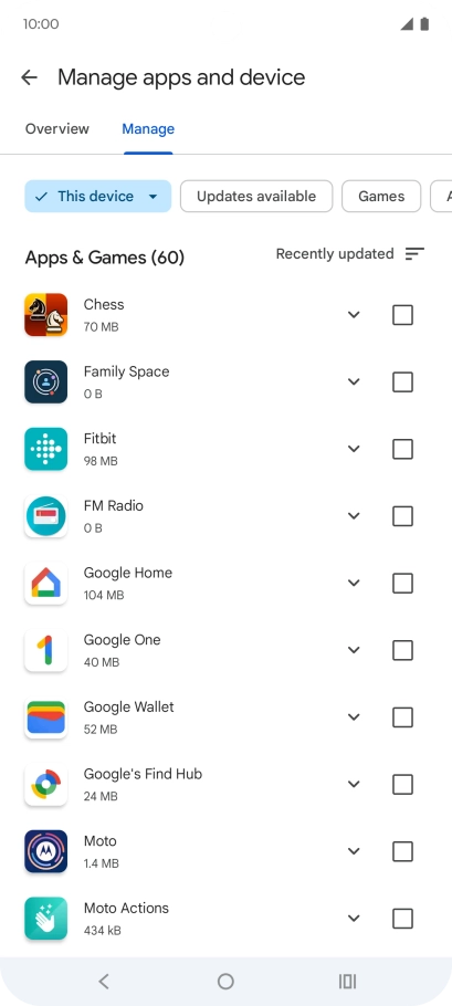 Press the required app. Press the required app.