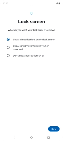 Press the required setting. Press the required setting.