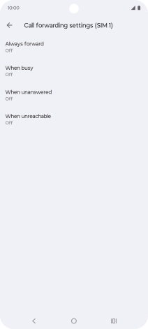 Press the required divert type. Press the required divert type.