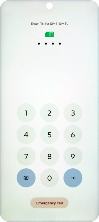 If your SIM is locked, key in your PIN and press arrow right. If your SIM is locked, key in your PIN and press arrow right.