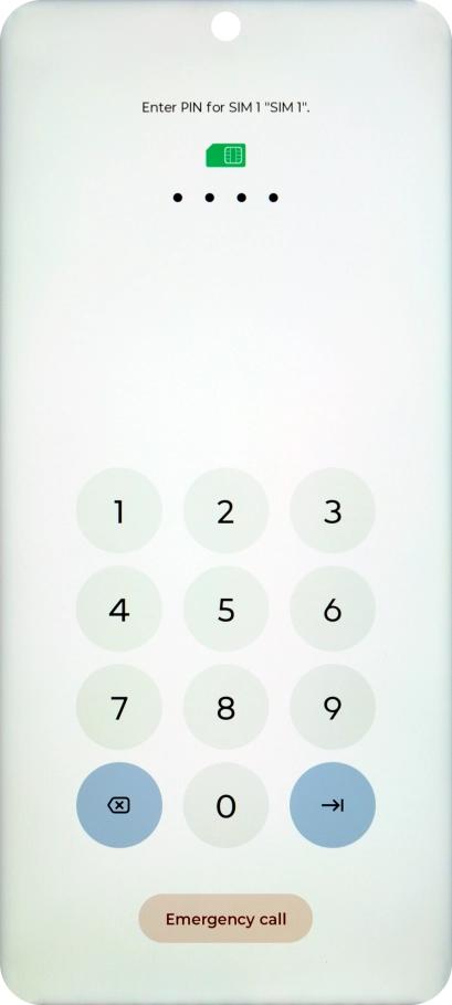 If your SIM is locked, key in your PIN and press arrow right. If your SIM is locked, key in your PIN and press arrow right.