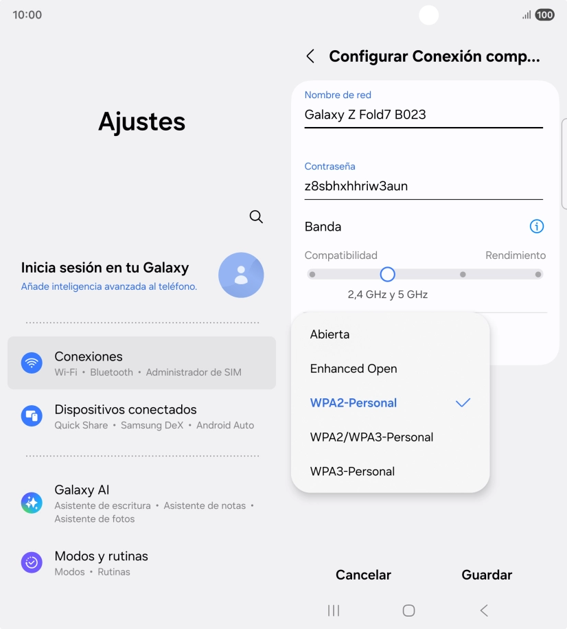 Pulsa WPA3-Personal para proteger la conexión wifi con una contraseña. Pulsa WPA3-Personal para proteger la conexión wifi con una contraseña.
