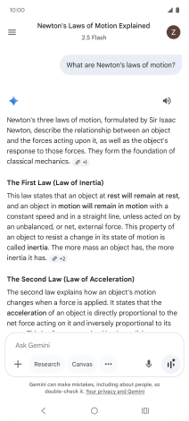 Transcription of the conversation with Gemini Live is now displayed. Transcription of the conversation with Gemini Live is now displayed.