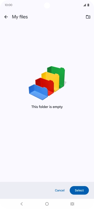 To create a new folder, press the new folder icon and follow the instructions on the screen to create a new folder. To create a new folder, press the new folder icon and follow the instructions on the screen to create a new folder.