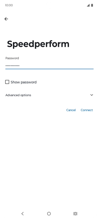 Key in the password for the Wi-Fi network and press Connect. Key in the password for the Wi-Fi network and press Connect.