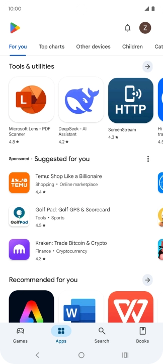 Press the profile icon. Press the profile icon.
