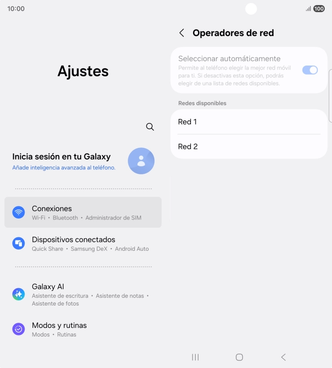Pulsa la red deseada. Pulsa la red deseada.