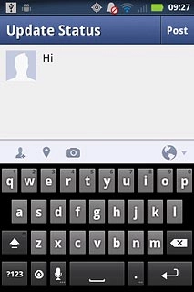 Write the required text and press Post.