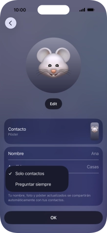 Pulsa el ajuste deseado. Pulsa el ajuste deseado.