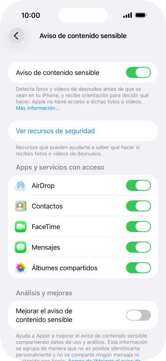 Pulsa el indicador junto a las aplicaciones deseadas para activar o desactivar la función. Pulsa el indicador junto a las aplicaciones deseadas para activar o desactivar la función.