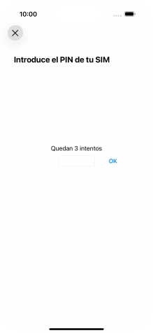 Si es necesario desbloquear la tarjeta SIM, introduce el código PIN y pulsa OK. Si es necesario desbloquear la tarjeta SIM, introduce el código PIN y pulsa OK.