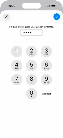 Introduce el código PIN y pulsa el icono de aceptar. Introduce el código PIN y pulsa el icono de aceptar.