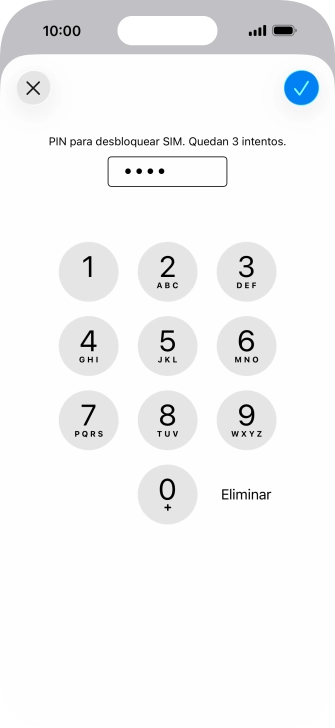 Introduce el código PIN y pulsa el icono de aceptar. Introduce el código PIN y pulsa el icono de aceptar.