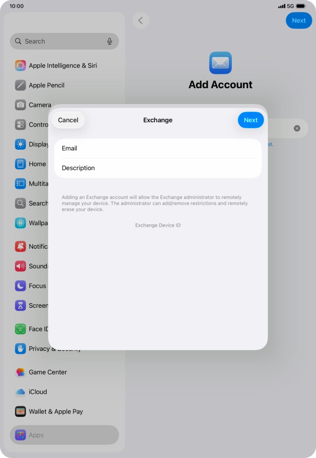Press Description and key in the required name. Press Description and key in the required name.