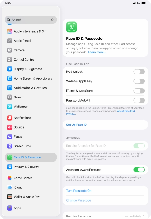 Press Set Up Face ID. Press Set Up Face ID.