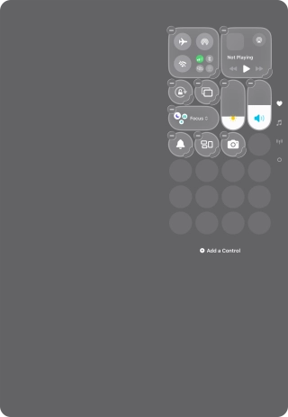 Press Add a Control and follow the instructions on the screen to add the required function to Control Centre. Press Add a Control and follow the instructions on the screen to add the required function to Control Centre.