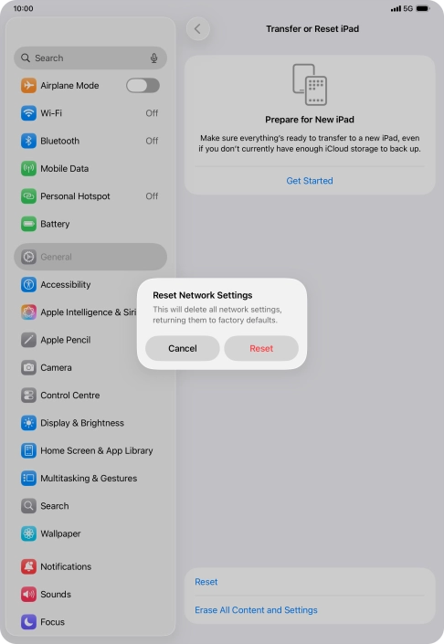 Press Reset. Press Reset.