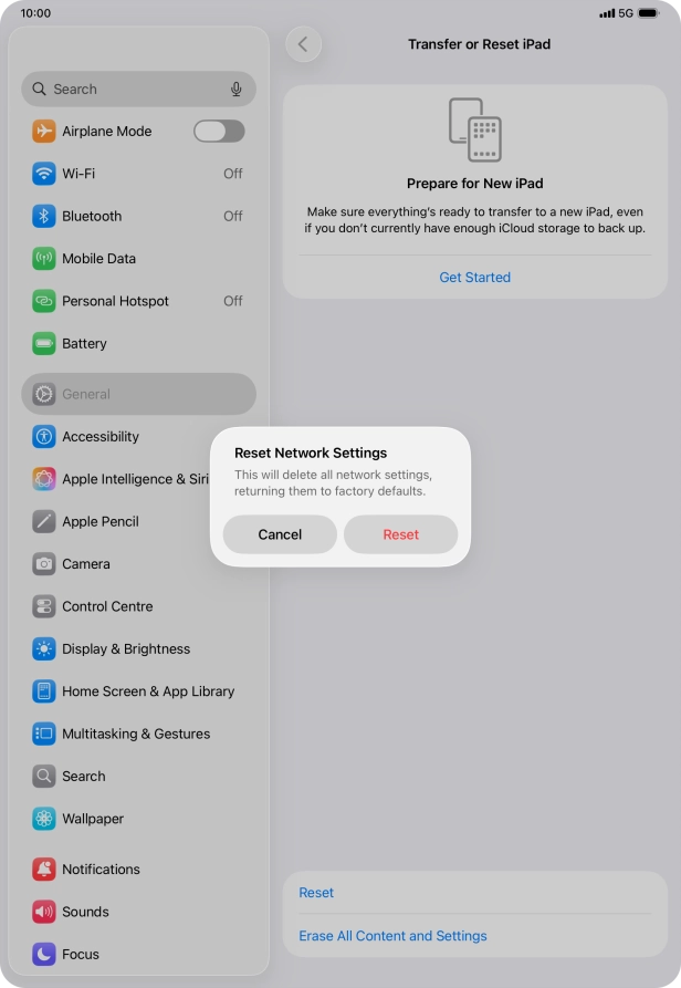 Press Reset. Press Reset.