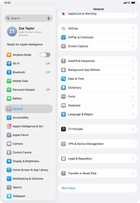 Press Transfer or Reset iPad. Press Transfer or Reset iPad.