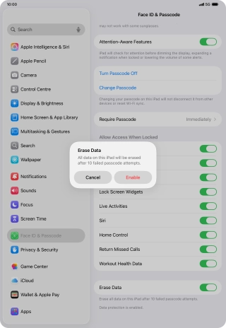 If you turn on the function, press Enable. If you turn on the function, press Enable.