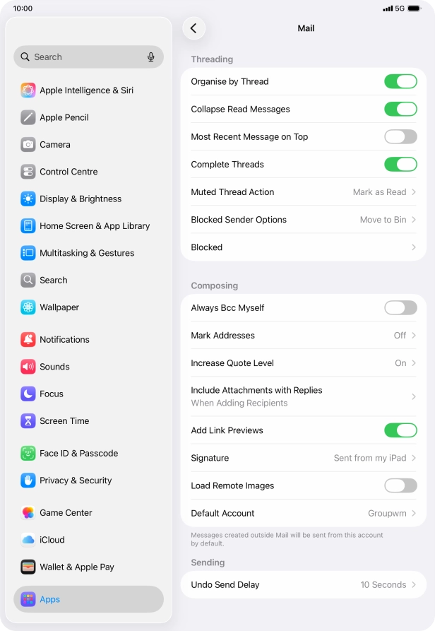 Press Default Account. Press Default Account.