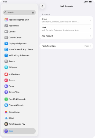 Press the required email account. Press the required email account.