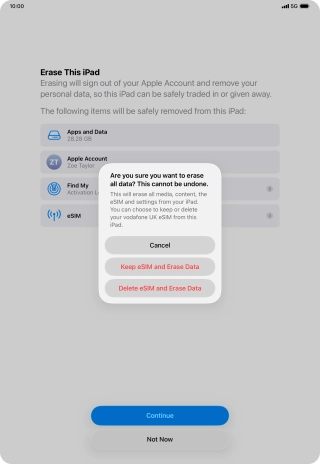 Press the required setting. Press the required setting.