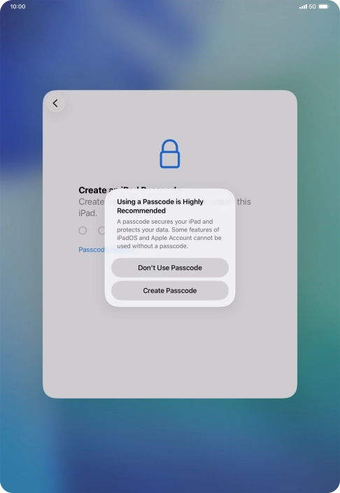If you turn off the function, press Don't Use Passcode. If you turn off the function, press Don't Use Passcode.