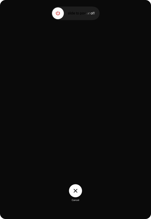 Press and drag the power off icon right. Press and drag the power off icon right.