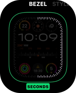 Turn the Digital Crown to change between the different designs. Turn the Digital Crown to change between the different designs.