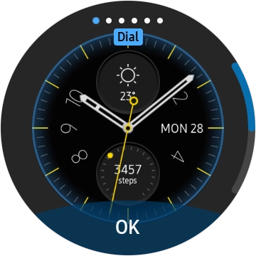 Turn the Rotating bezel right or left to change between the different designs. Turn the Rotating bezel right or left to change between the different designs.