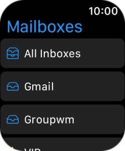 Press the required email account. Press the required email account.