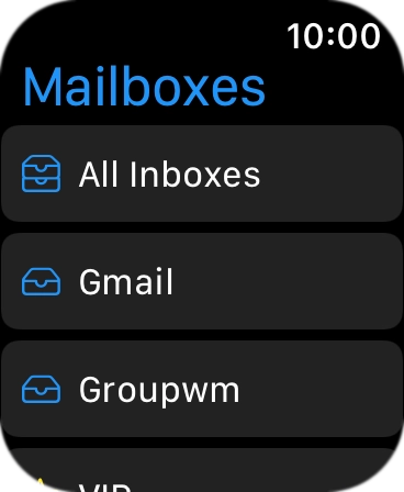 Press the required email account. Press the required email account.