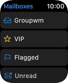 Press the required email account. Press the required email account.