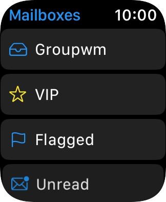 Press the required email account. Press the required email account.