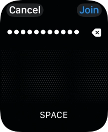 Key in the password for the Wi-Fi network and press Join. Key in the password for the Wi-Fi network and press Join.
