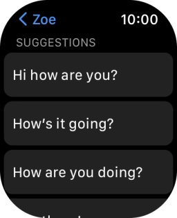 Press the required quick reply. Press the required quick reply.