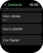 Press the required contact. Press the required contact.