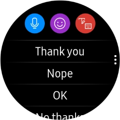 Press the write reply icon and key in the required text. Press the write reply icon and key in the required text.