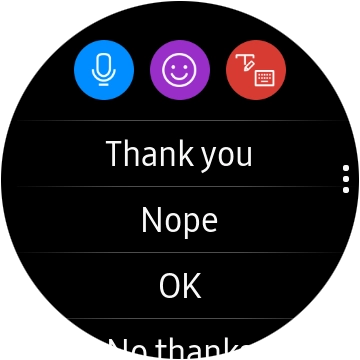 Press the write reply icon and key in the required text. Press the write reply icon and key in the required text.