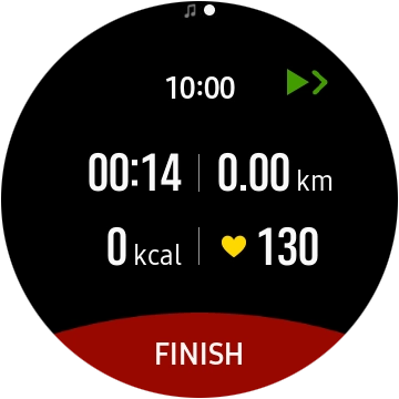 Press FINISH to end an activity. Press FINISH to end an activity.