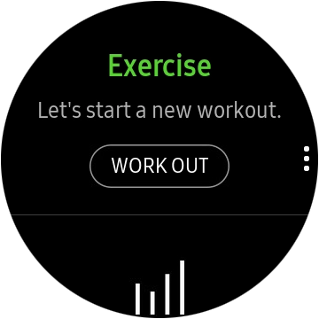 Press WORK OUT. Press WORK OUT.