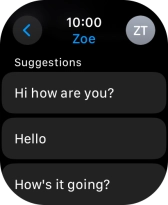 Press the required quick reply. Press the required quick reply.