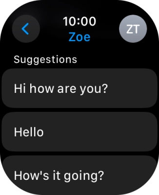 Press the required quick reply. Press the required quick reply.