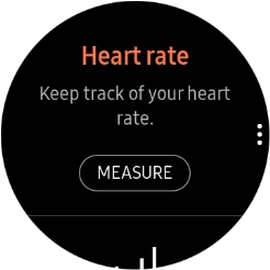 Press MEASURE and wait while the smartwatch measures your heart rate. Press MEASURE and wait while the smartwatch measures your heart rate.