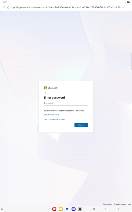 Press Password and key in the password for your email account. Press Password and key in the password for your email account.